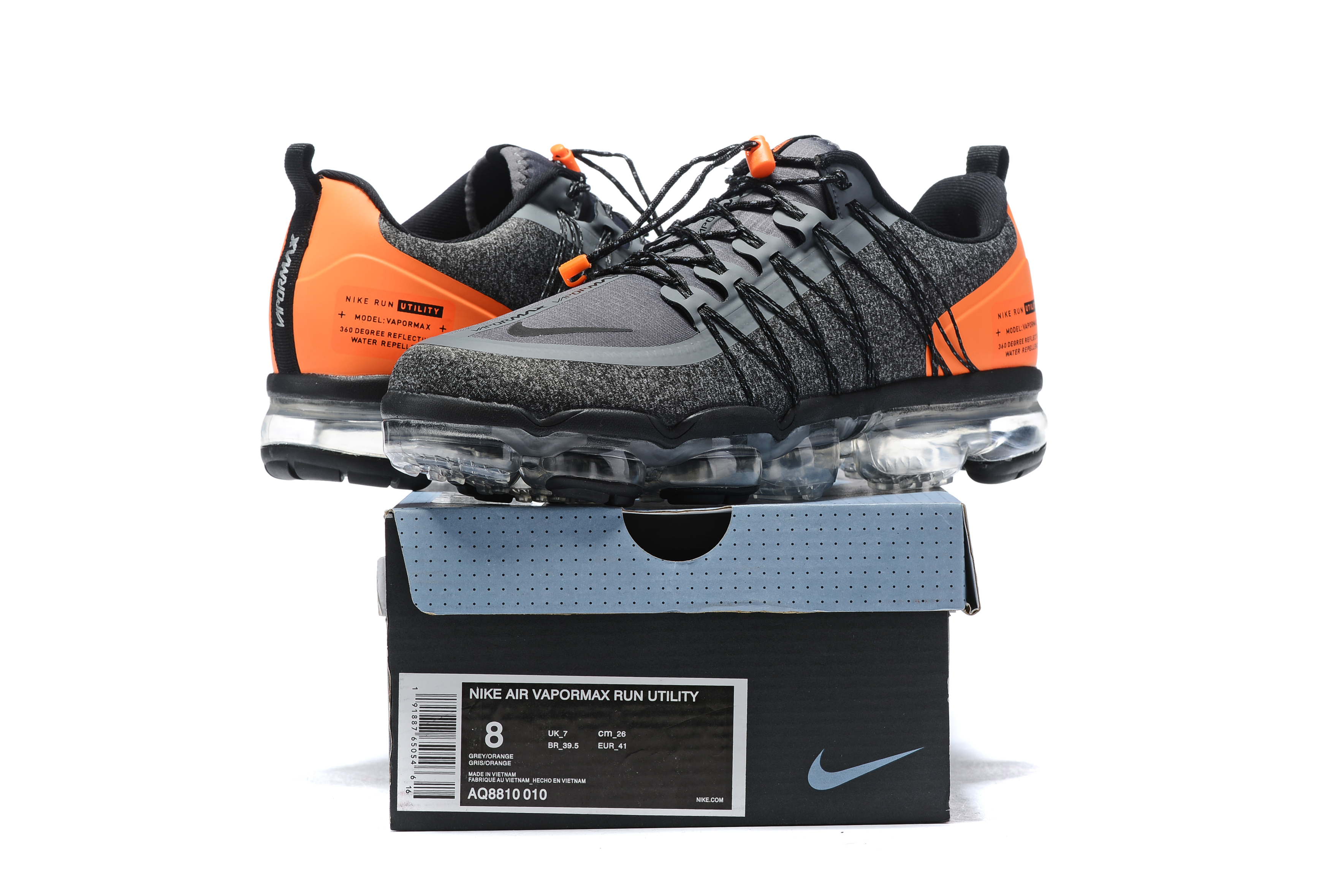 2019 Nike Air VaporMax Run UTLTY Black Orange Shoes